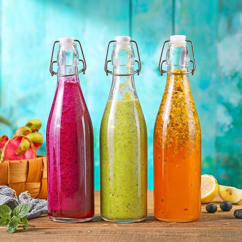 Round Glass Wine Bottle